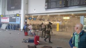 Security has been stepped up after the explosions, Brussels airport