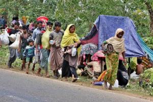 To save their lives from the atrocities of Myanmar government forces, Rohingyas of all ages leave Rakine State and enter Bangladesh in long queues at Teknaf in Cox’s Bazar. 